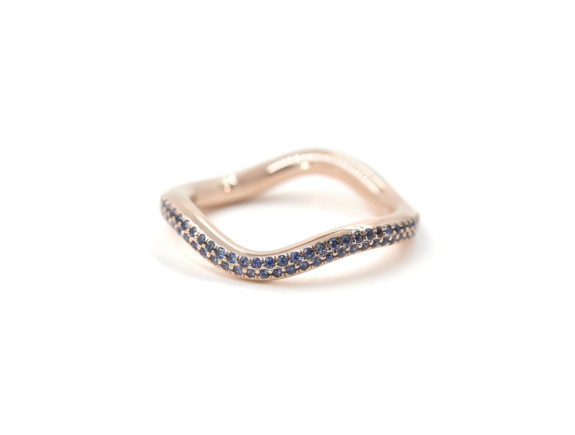 Popie Blue Sapphires Ring Rings BONDEYE JEWELRY ® Rose Gold 7 