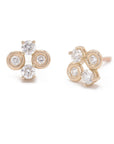 Quartet Studs Earrings BONDEYE JEWELRY ® Rose Gold Single 