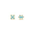 Side by Side Studs Pair of gold and blue 'Puzzle Piece' shaped earrings Bondeye Jewelry