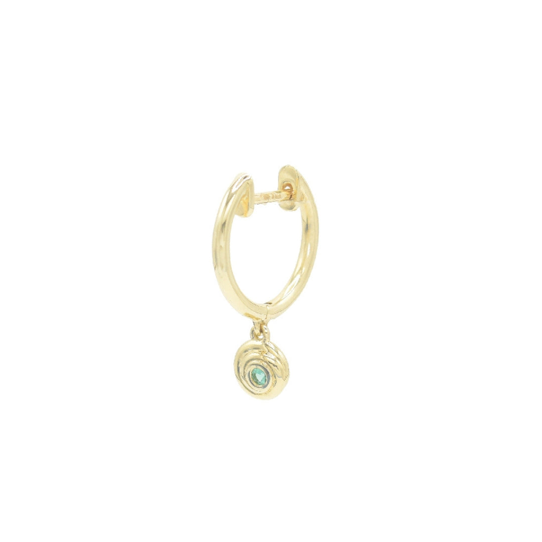 Single Lucy Emerald Hoop - BONDEYE JEWELRY ®