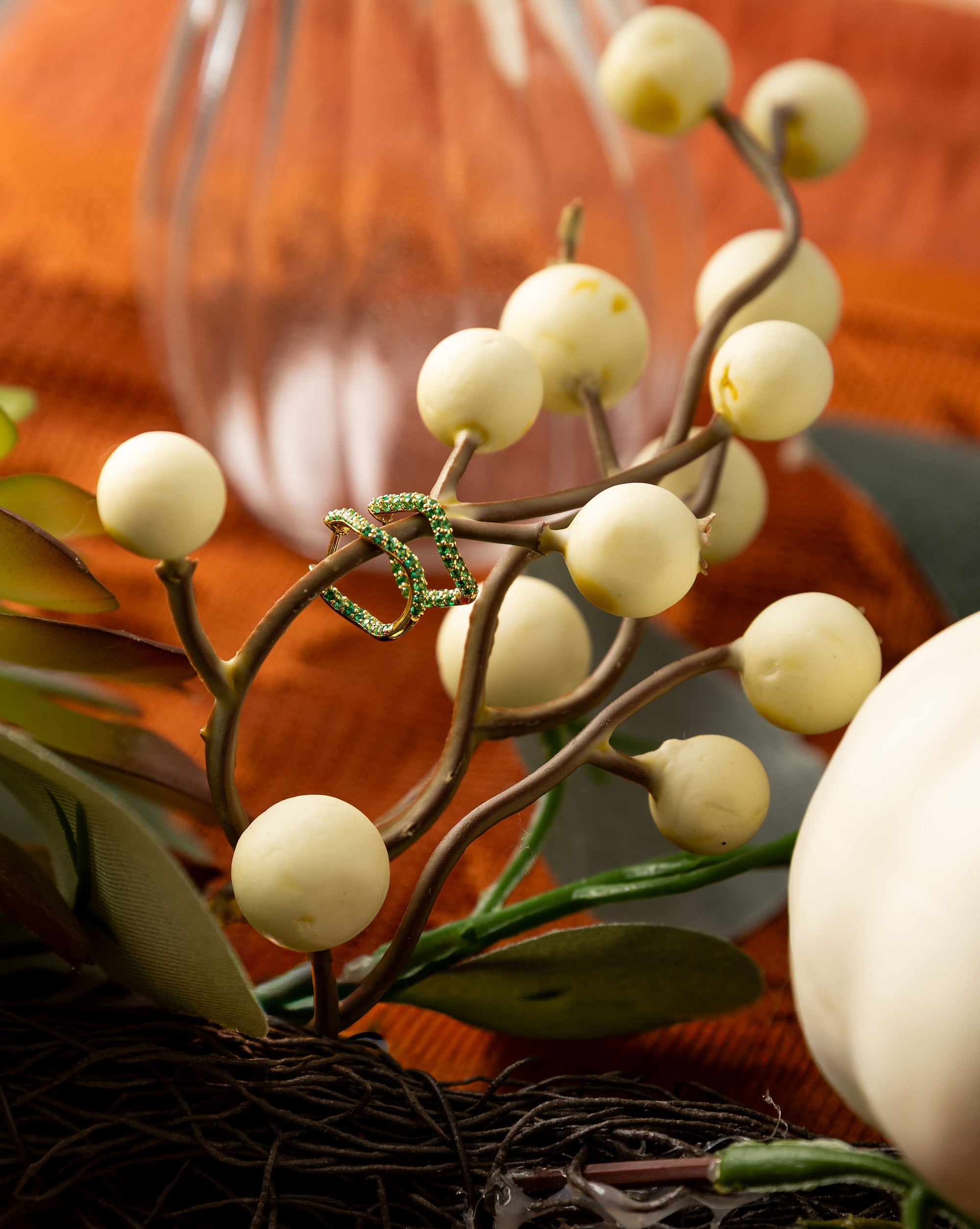 Small hinged wave hoops, Full Pavé