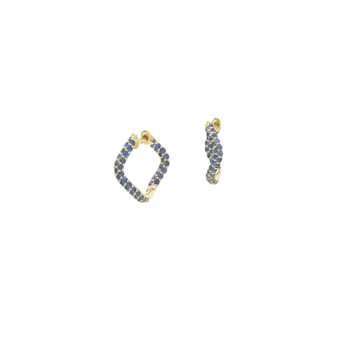 Small Hinged Wave Hoops, Full Pavé - BONDEYE JEWELRY ®
