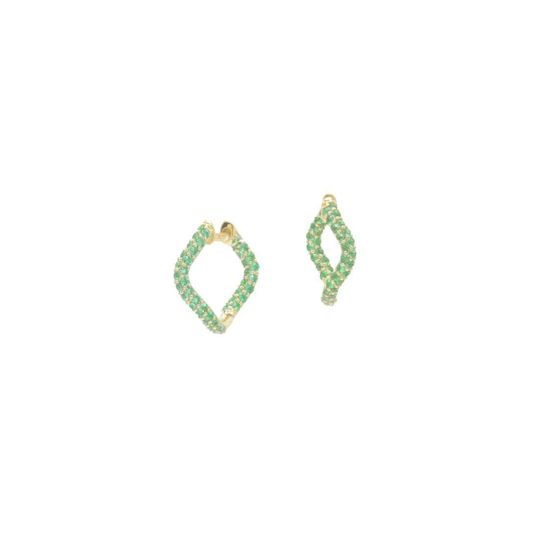 Small Hinged Wave Hoops, Full Pavé - BONDEYE JEWELRY ®