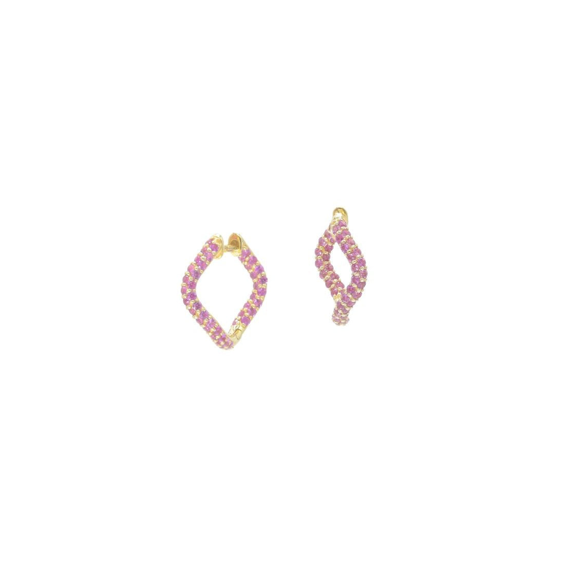Small Hinged Wave Hoops, Full Pavé - BONDEYE JEWELRY ®