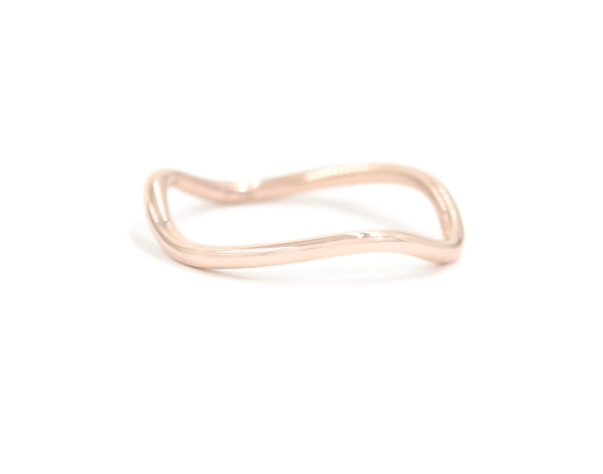 Solid Gold Wave Ring Rings BONDEYE JEWELRY ® Rose Gold 2 