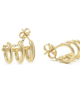 Three Hoop Earring ring BONDEYE JEWELRY ® Yellow Gold Pair 