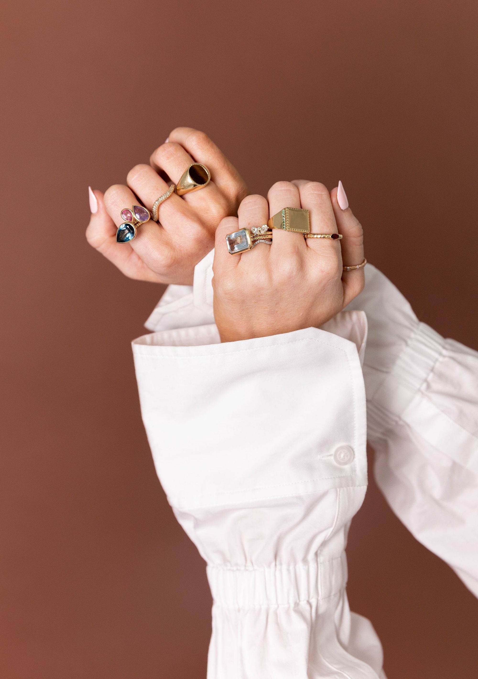 Tiger's Eye Textured Signet Ring Rings BONDEYE JEWELRY ® 