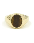 Tiger's Eye Textured Signet Ring Rings BONDEYE JEWELRY ® Yellow Gold 2.5 