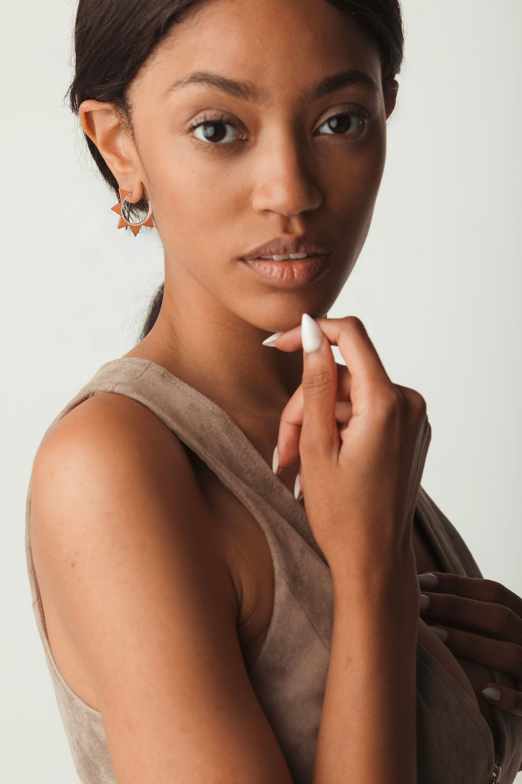 Venus Hoop Earrings with White Diamonds - BONDEYE JEWELRY ®