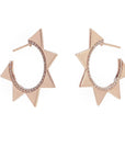 Venus Hoop Earrings with White Diamonds Earrings BONDEYE JEWELRY ® Rose Gold Pair 