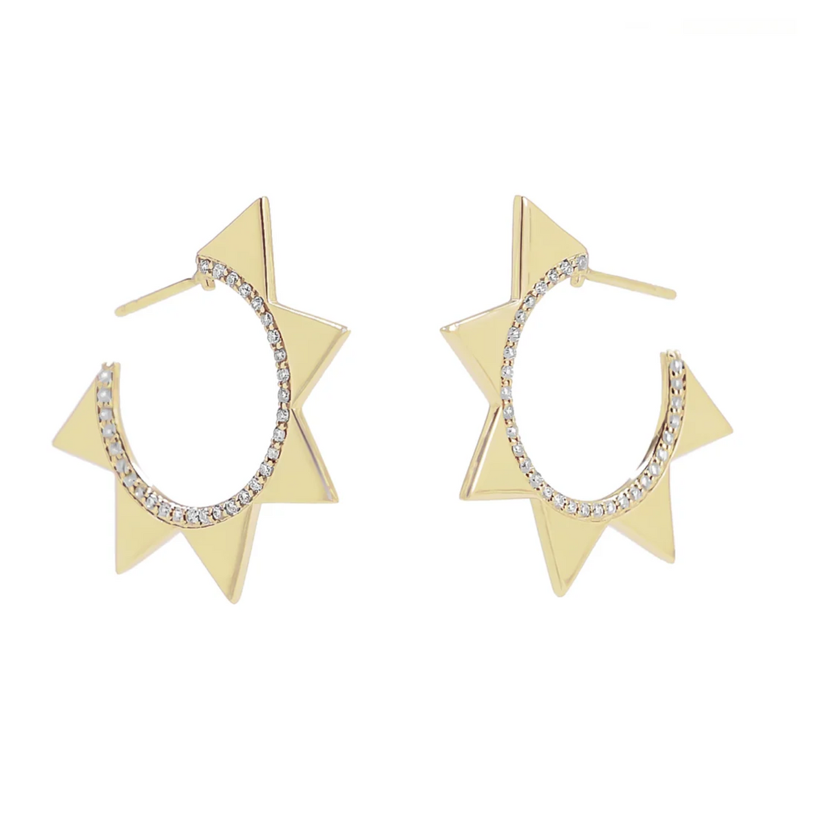Venus Hoop Earrings with White Diamonds - BONDEYE JEWELRY ®