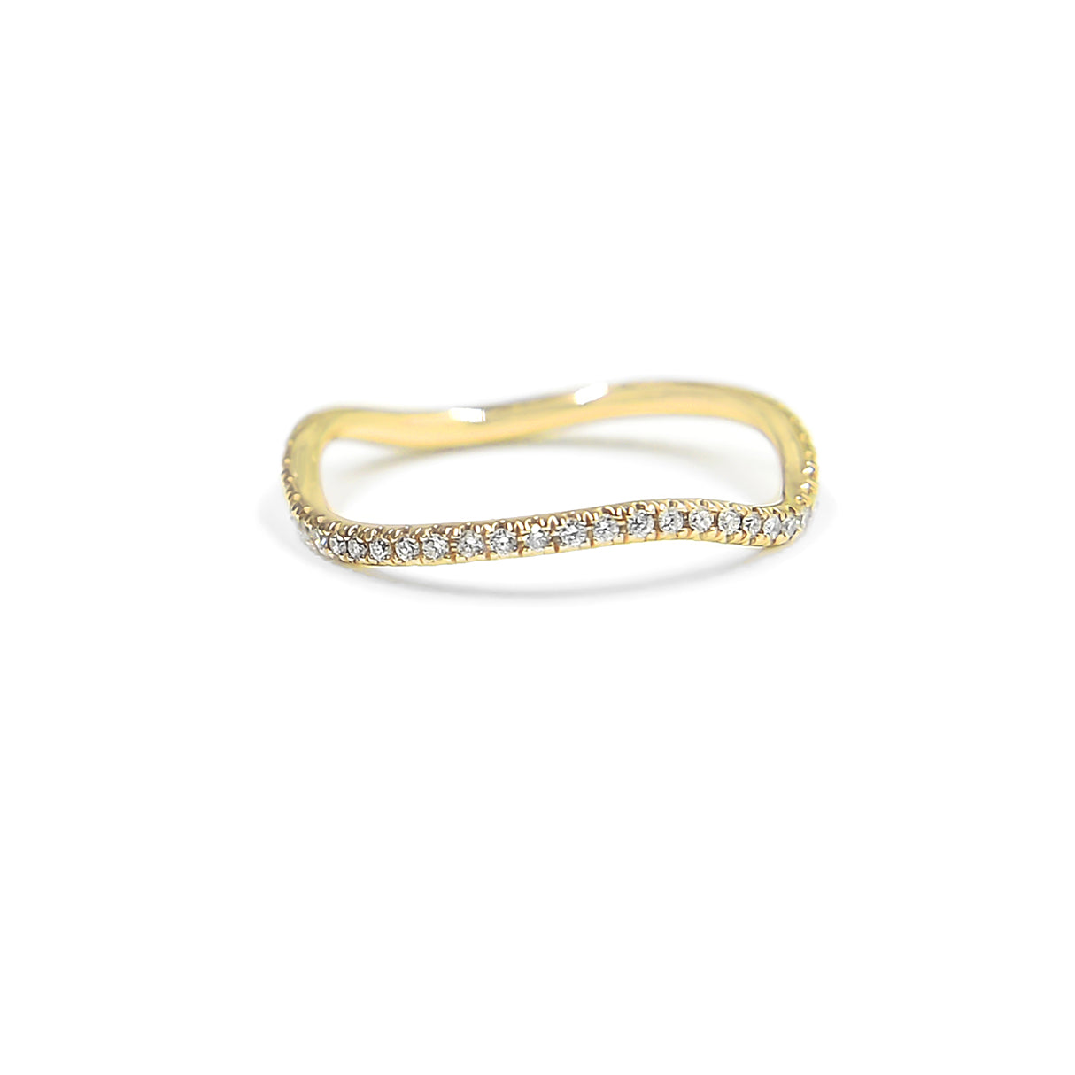 White Diamond Wave Ring 