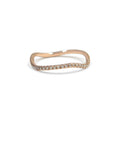 Wave Ring White Diamonds Rings BONDEYE JEWELRY ® Rose Gold 2 