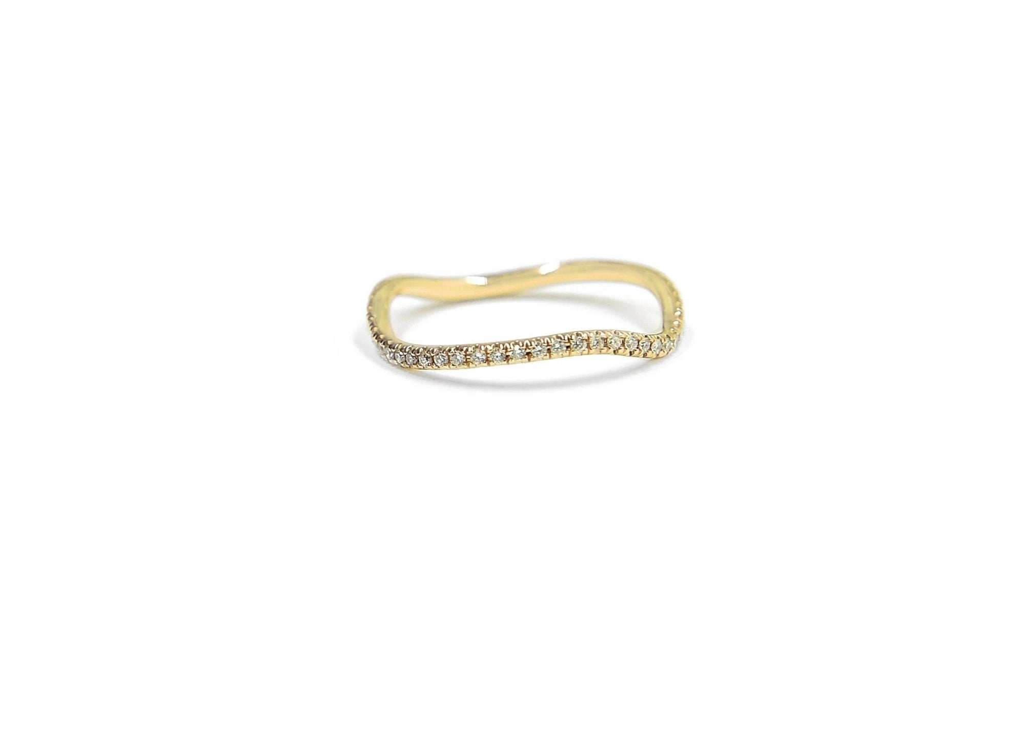 Wave Ring White Diamonds Rings BONDEYE JEWELRY ® Yellow Gold 2 