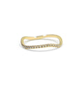 Wave Ring White Diamonds Rings BONDEYE JEWELRY ® Yellow Gold 2 