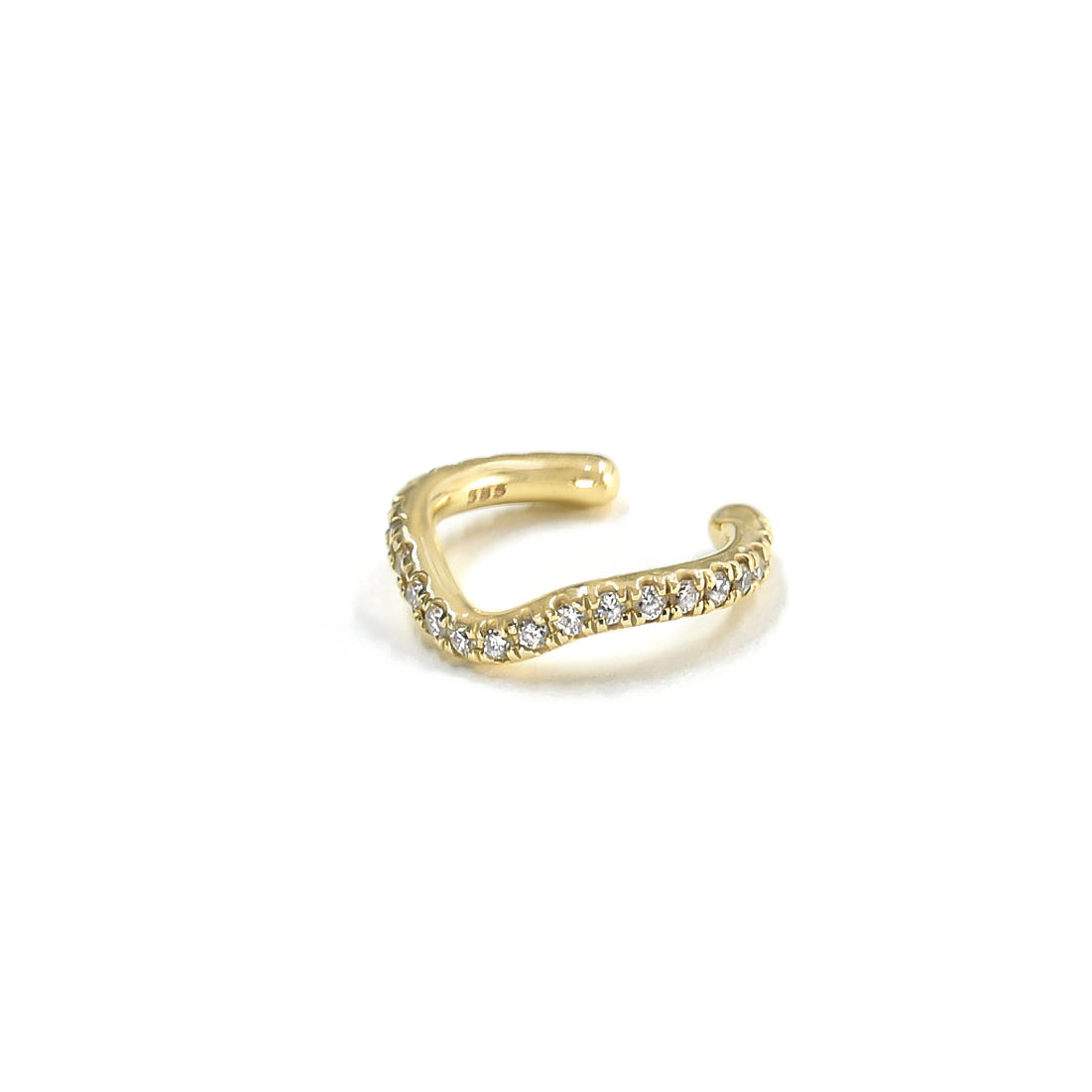 Wave Cuff Earrings Diamond