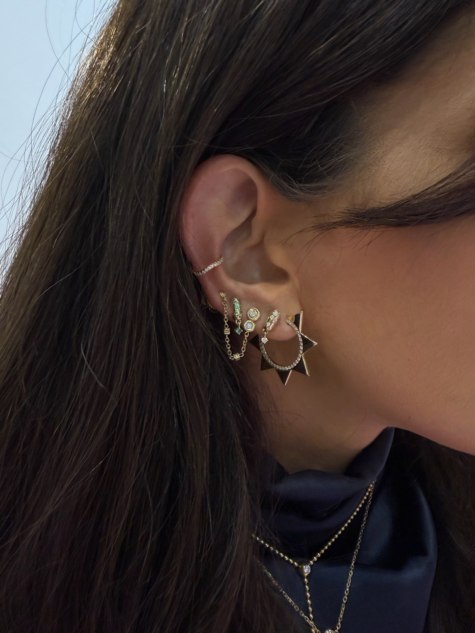White Diamond Wave Ear Cuff - BONDEYE JEWELRY ®