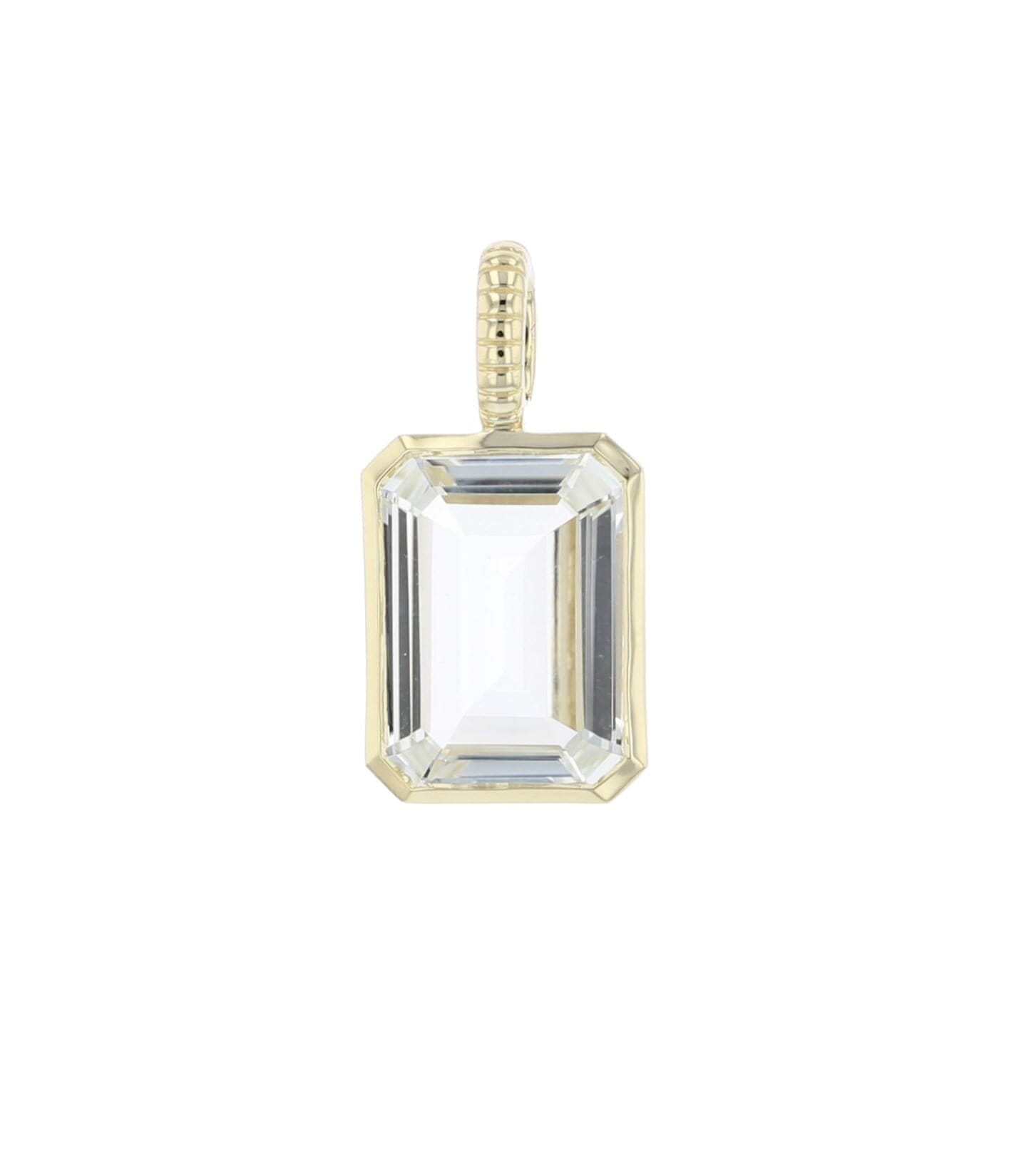 White Topaz Emerald Cut DETACHABLE Jollie Pendant BONDEYE JEWELRY ® 