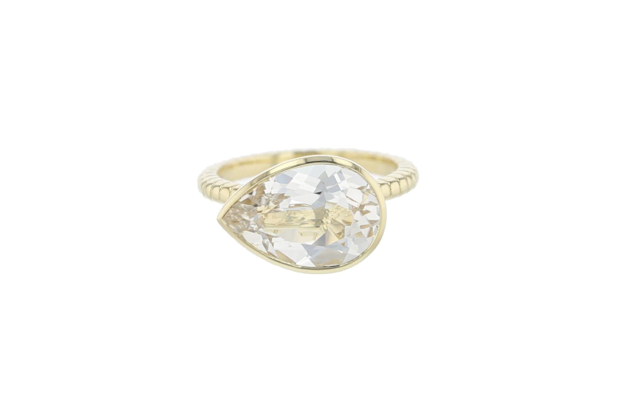 White Topaz Pear Cut Jollie Ring Rings BONDEYE JEWELRY ® 2.5 