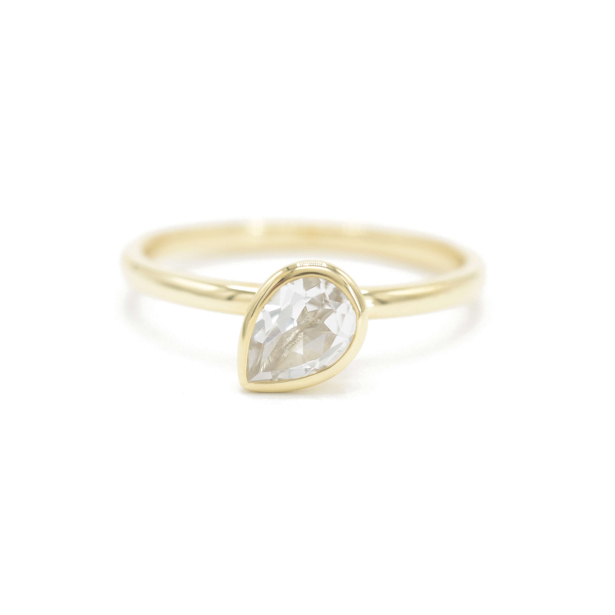 White Topaz Pear Cut Mini Jollie Ring