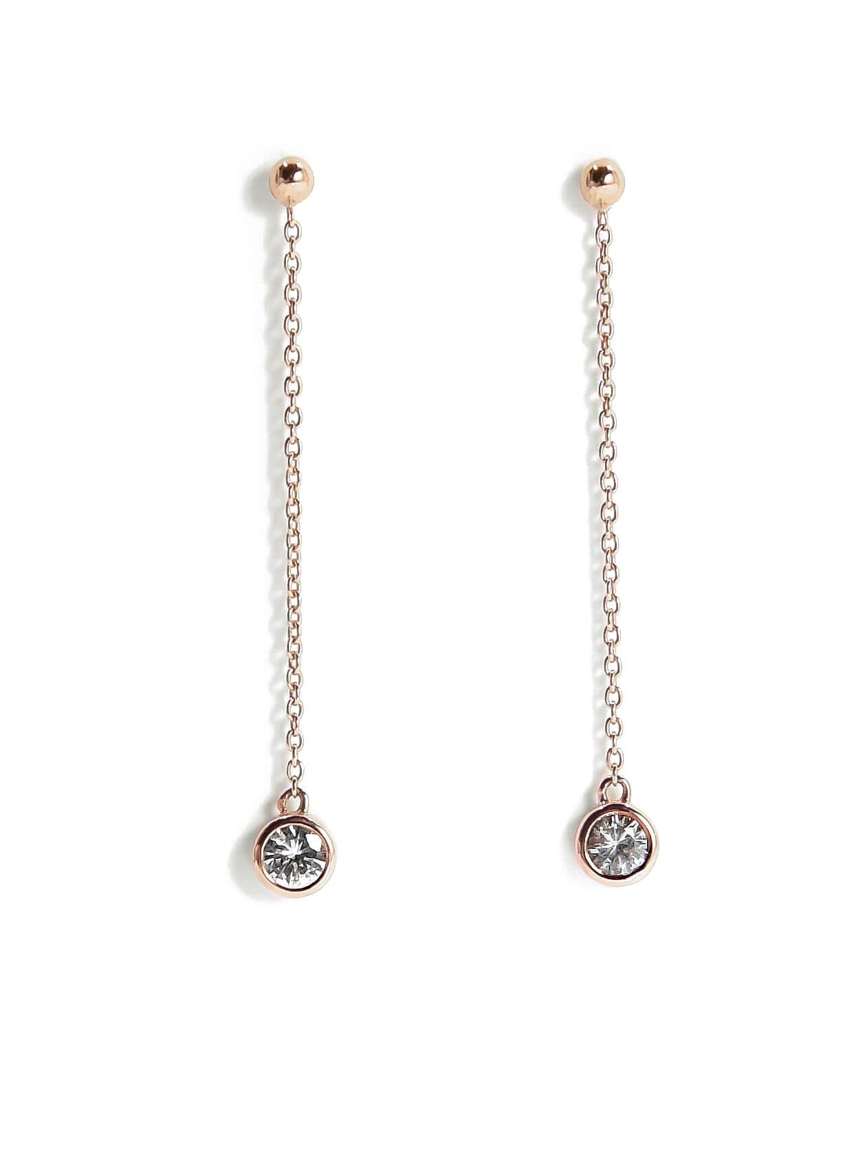 Dipper Earrings White Sapphires Earrings BONDEYE JEWELRY ® Rose Gold 