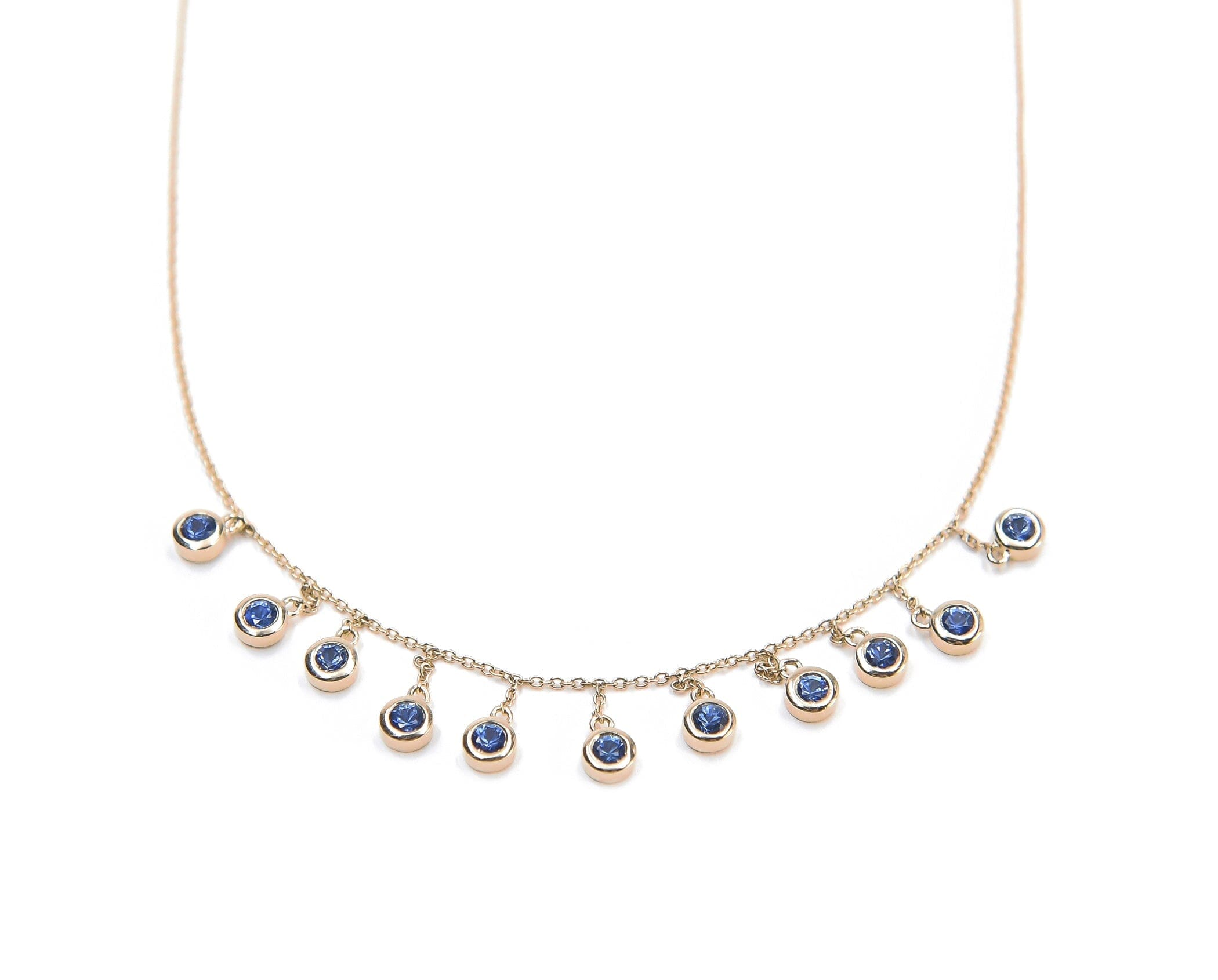 Droplet Necklace Blue Sapphires BONDEYE JEWELRY ® 